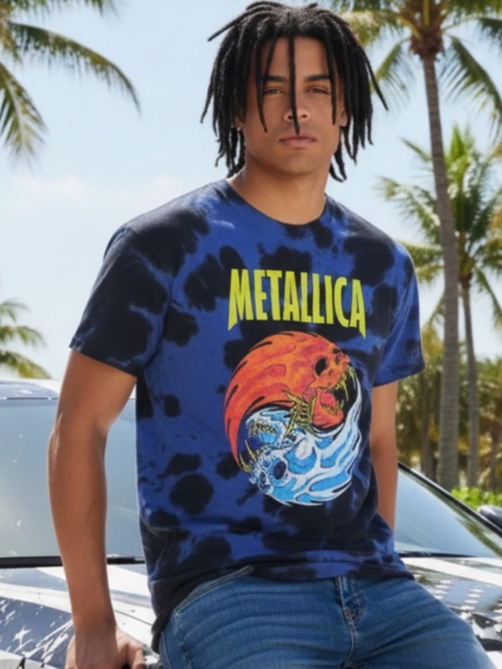 Vintage Metallica Jump in the Fire Tie Dye Graphic T-Shirt Small